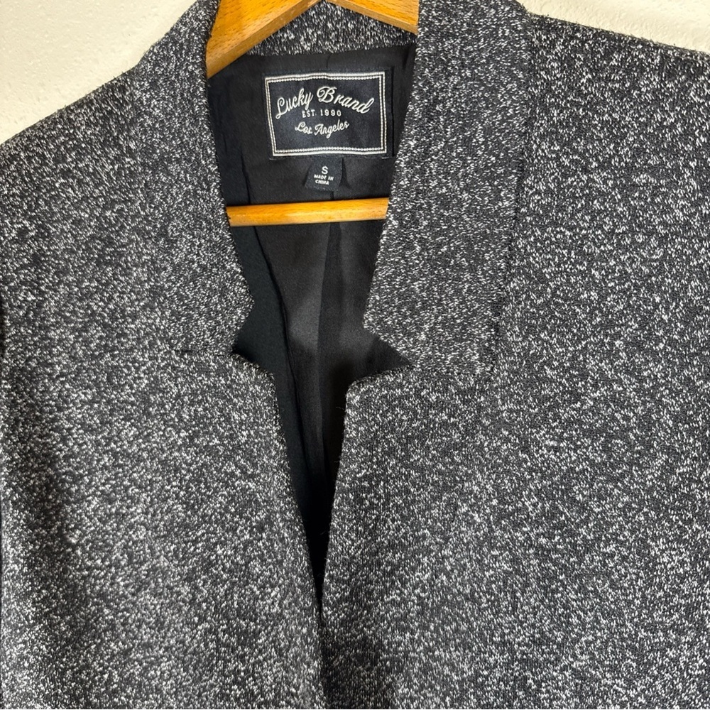 Lucky Brand Women's S White Black One Button Blazer Jacket - Picture 2 of 7